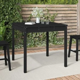 Solid black pine garden table 82.5x82.5x76 cm by vidaXL, Garden tables - Ref: Foro24-823966, Price: 64,44 €, Discount: %