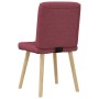 Sillas de comedor 6 unidades tela rojo tinto