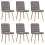 Sillas de comedor 6 unidades de tela gris taupe