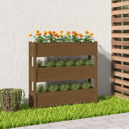 Honey brown solid pine wood planter 112x25x104.5 cm by vidaXL, Pots and planters - Ref: Foro24-823923, Price: 116,21 €, Disco...
