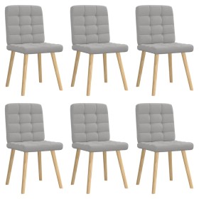 Sillas de comedor 6 uds tela gris nube