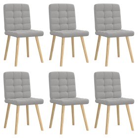 Sillas de comedor 6 uds tela gris nube Sillas de comedor 6 uds tela gris nube