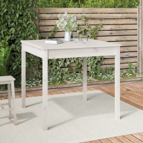 Mesa de jardín madera maciza de pino blanco 82,5x82,5x76 cm