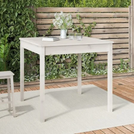 Gartentisch aus massivem weißem Kiefernholz 82,5 x 82,5 x 76 cm von vidaXL, Gartentische - Ref: Foro24-823963, Preis: 83,78 €...
