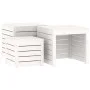 Set de cajas de jardín 3 piezas madera maciza de pino blanco de vidaXL, Cajas de almacenaje para exteriores - Ref: Foro24-823...