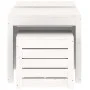 Set de cajas de jardín 3 piezas madera maciza de pino blanco de vidaXL, Cajas de almacenaje para exteriores - Ref: Foro24-823...