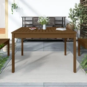 Solid pine wood garden table in honey brown color, 121x82.5x76 cm. by vidaXL, Garden tables - Ref: Foro24-823972, Price: 86,4...