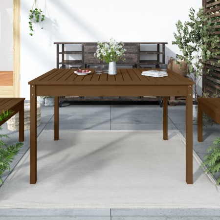 Solid pine wood garden table in honey brown color, 121x82.5x76 cm. by vidaXL, Garden tables - Ref: Foro24-823972, Price: 87,3...