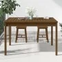 Solid pine wood garden table in honey brown color, 121x82.5x76 cm. by vidaXL, Garden tables - Ref: Foro24-823972, Price: 86,4...