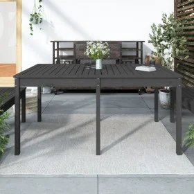 Garden table solid gray pine wood 159.5x82.5x76 cm by vidaXL, Garden tables - Ref: Foro24-823978, Price: 145,24 €, Discount: %