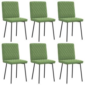 Sillas de comedor 6 unidades terciopelo verde claro Sillas de comedor 6 unidades terciopelo verde claro