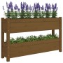 Solid pine wood planter in honey brown color, 112x25x66 cm by vidaXL, Pots and planters - Ref: Foro24-823930, Price: 86,12 €,...