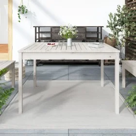 Solid white pine garden table 121x82.5x76 cm by vidaXL, Garden tables - Ref: Foro24-823970, Price: 120,03 €, Discount: %