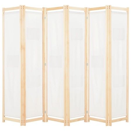 Divider screen with 6 cream fabric panels 240x170x4 cm by vidaXL, Room dividers - Ref: Foro24-248174, Price: 74,58 €, Discoun...