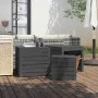 Set de cajas de jardín 3 piezas madera maciza de pino gris de vidaXL, Cajas de almacenaje para exteriores - Ref: Foro24-82395...