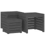 Set de cajas de jardín 3 piezas madera maciza de pino gris de vidaXL, Cajas de almacenaje para exteriores - Ref: Foro24-82395...