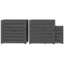 Set de cajas de jardín 3 piezas madera maciza de pino gris de vidaXL, Cajas de almacenaje para exteriores - Ref: Foro24-82395...