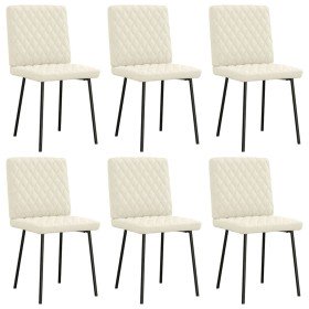 Sillas de comedor 6 unidades de terciopelo crema Sillas de comedor 6 unidades de terciopelo crema