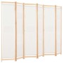 Divider screen with 6 cream fabric panels 240x170x4 cm by vidaXL, Room dividers - Ref: Foro24-248174, Price: 74,58 €, Discoun...
