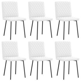 Sillas de comedor 6 uds cuero sintético blanco