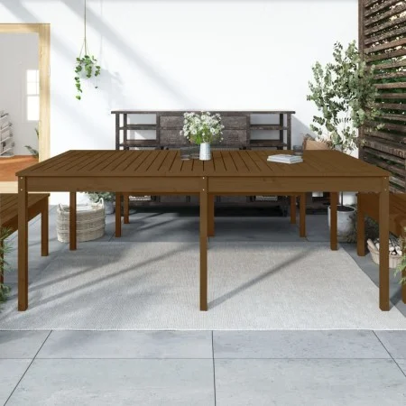 Garden table solid pine wood honey brown 203.5x100x76 cm by vidaXL, Garden tables - Ref: Foro24-823986, Price: 185,83 €, Disc...
