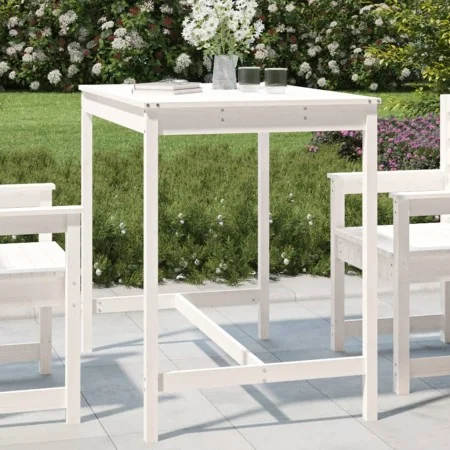 Gartentisch aus massivem weißem Kiefernholz 121x82,5x110 cm von vidaXL, Gartentische - Ref: Foro24-824089, Preis: 104,57 €, R...