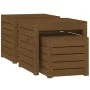 Set mit 3 Gartenkästen massives Kiefernholz grau braun honig von vidaXL, Aufbewahrungsboxen für den Außenbereich - Ref: Foro2...