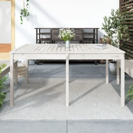 Mesa de jardín madera maciza pino blanco 159,5x82,5x76 cm de vidaXL, Mesas de jardín - Ref: Foro24-823977, Precio: 157,47 €, ...