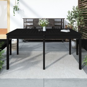 Mesa de jardín madera maciza pino negro 159,5x82,5x76 cm