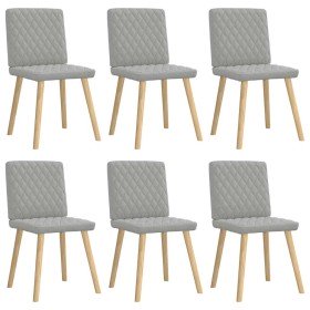Sillas de comedor 6 uds tela gris nube Sillas de comedor 6 uds tela gris nube