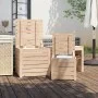 Set de cajas de jardín 3 piezas madera maciza de pino de vidaXL, Cajas de almacenaje para exteriores - Ref: Foro24-823955, Pr...