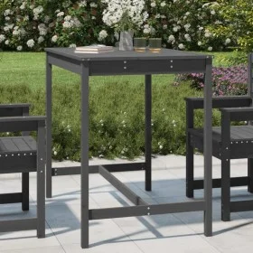 Solid pine wood garden table in gray, 121x82.5x110 cm by vidaXL, Garden tables - Ref: Foro24-824090, Price: 117,61 €, Discoun...