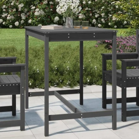 Solid pine wood garden table in gray, 121x82.5x110 cm by vidaXL, Garden tables - Ref: Foro24-824090, Price: 117,61 €, Discoun...