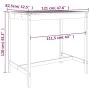 Solid pine wood garden table in gray, 121x82.5x110 cm by vidaXL, Garden tables - Ref: Foro24-824090, Price: 117,61 €, Discoun...
