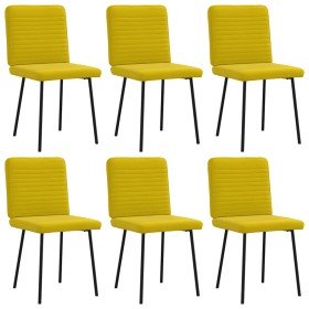 Sillas de comedor 6 unidades terciopelo amarillo Sillas de comedor 6 unidades terciopelo amarillo