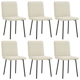 Sillas de comedor 6 unidades de terciopelo crema Sillas de comedor 6 unidades de terciopelo crema