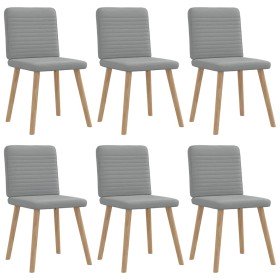 Sillas de comedor 6 unidades de tela gris claro Sillas de comedor 6 unidades de tela gris claro