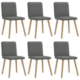 Sillas de comedor 6 unidades tela gris oscuro Sillas de comedor 6 unidades tela gris oscuro