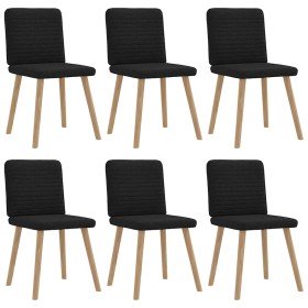 Sillas de comedor giratorias 6 unidades tela negras Sillas de comedor giratorias 6 unidades tela negras