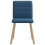 Sillas de comedor 6 unidades tela azul