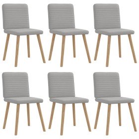 Sillas de comedor 6 uds tela gris nube Sillas de comedor 6 uds tela gris nube