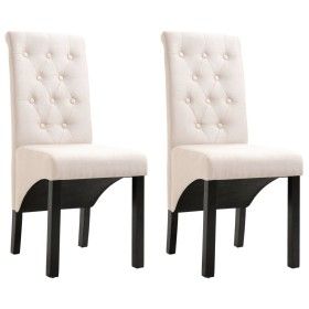 Esszimmerstühle, 2 Einheiten, cremefarbener Stoff von vidaXL, Essstühle - Ref: Foro24-248987, Preis: 194,89 €, Rabatt: %