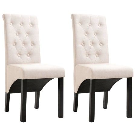 Dining chairs 2 units cream fabric by vidaXL, dining chairs - Ref: Foro24-248987, Price: 194,76 €, Discount: %