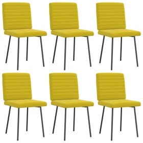 Sillas de comedor 6 unidades terciopelo amarillo Sillas de comedor 6 unidades terciopelo amarillo