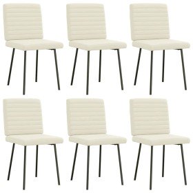 Sillas de comedor 6 unidades de terciopelo crema Sillas de comedor 6 unidades de terciopelo crema