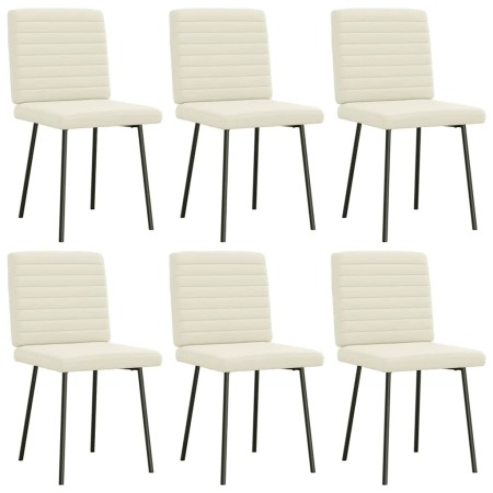 Sillas de comedor 6 unidades de terciopelo crema
