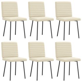 Sillas de comedor 6 unidades cuero sintético color crema Sillas de comedor 6 unidades cuero sintético color crema