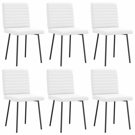 Sillas de comedor 6 uds cuero sintético blanco
