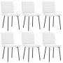 Sillas de comedor 6 uds cuero sintético blanco