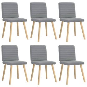 Sillas de comedor 6 unidades de tela gris claro Sillas de comedor 6 unidades de tela gris claro